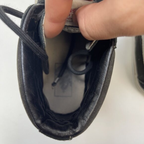 Vans High Top Shoes Women's Sz 9.5 / Men 8 US Sneaker Sk8-Hi Canvas Black White - Picture 10 of 14